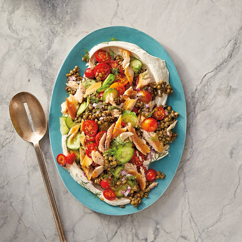 Lentil, Cucumber & Smoked Trout Salad