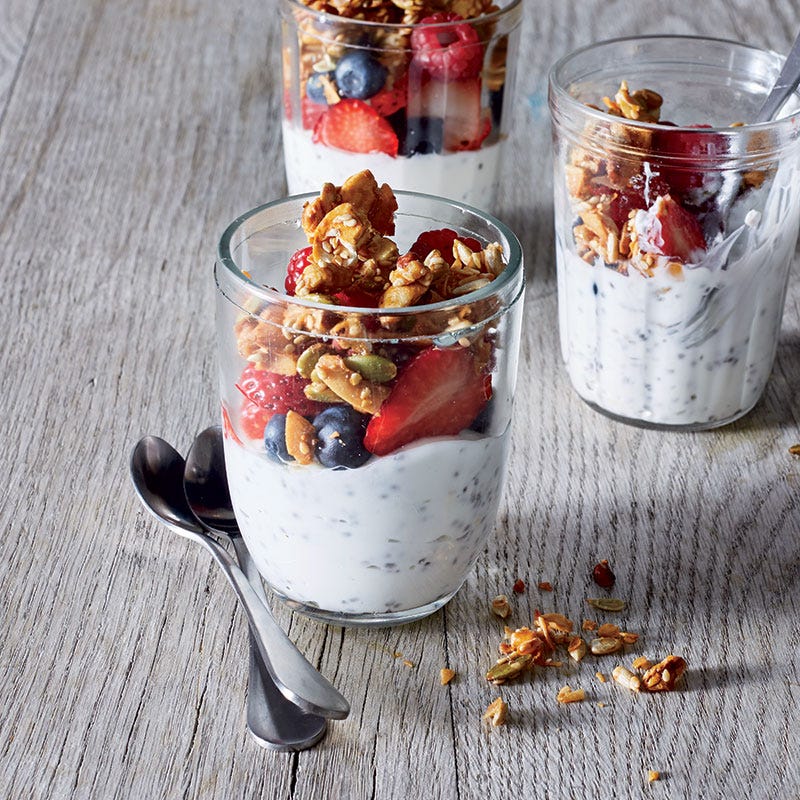 Berry & granola parfaits
