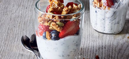 Berry and granola parfaits