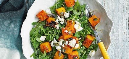 Pumpkin and goat's cheese salad