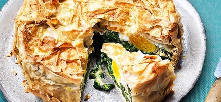 Spinach and egg pie