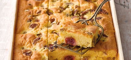 Blondies mit Stachelbeeren