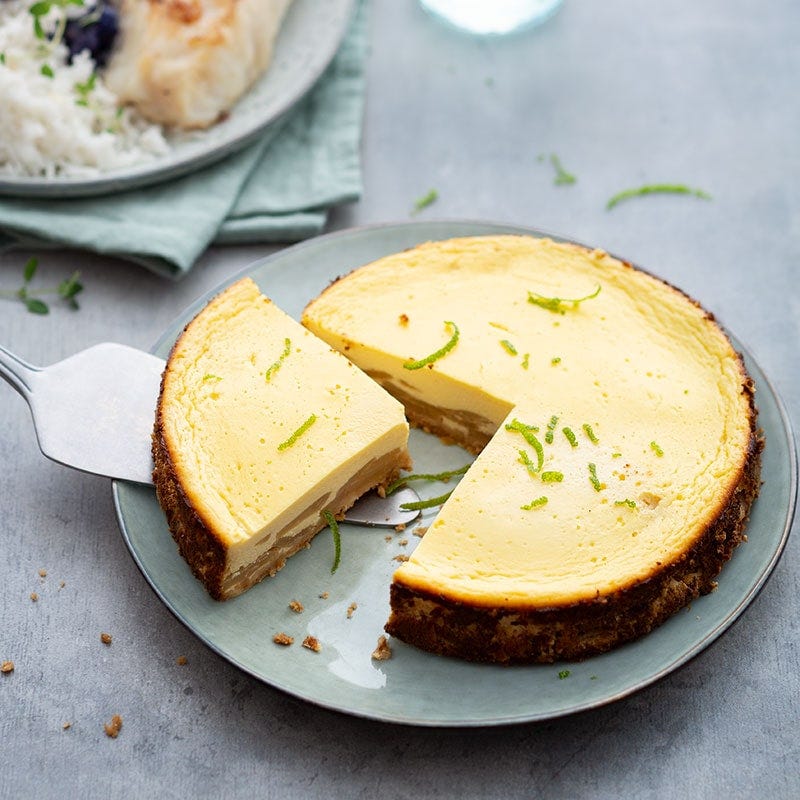 Pear & lime cheesecake