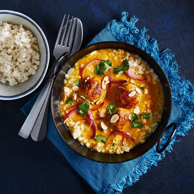 Photo of Turkey meatball korma with cauliflower rice by WW