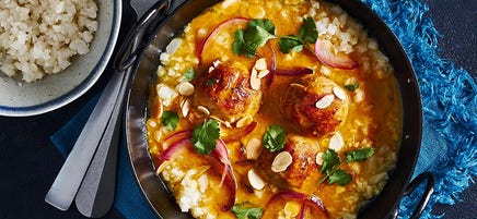 Turkey meatball korma with cauliflower rice