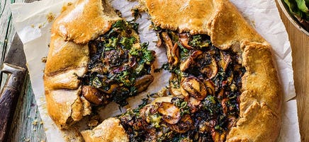 Spinach and mushroom galette