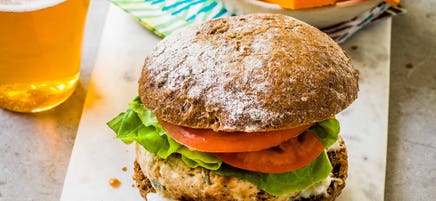 Sage & blue cheese chicken burgers