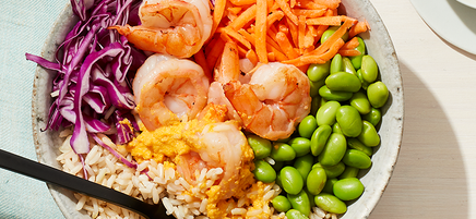 Easy shrimp and veggie bowl