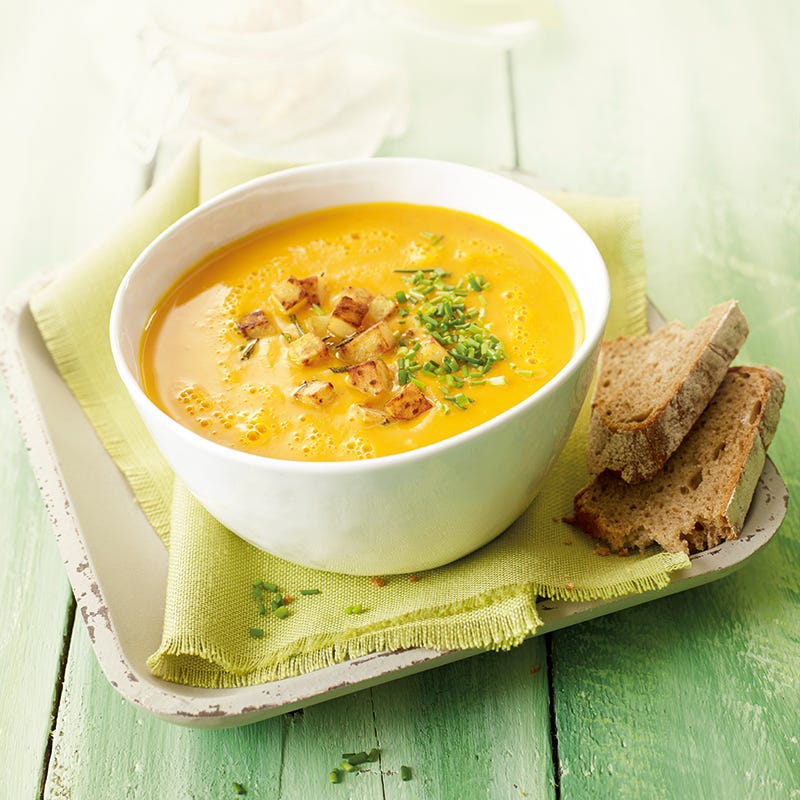 Foto van Pompoensoep met aardappelcroutons door WW