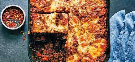 Sweet potato lasagne with turkey & sage