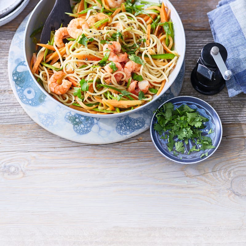 Foto van Spaghetti met garnalen en peultjes door WW