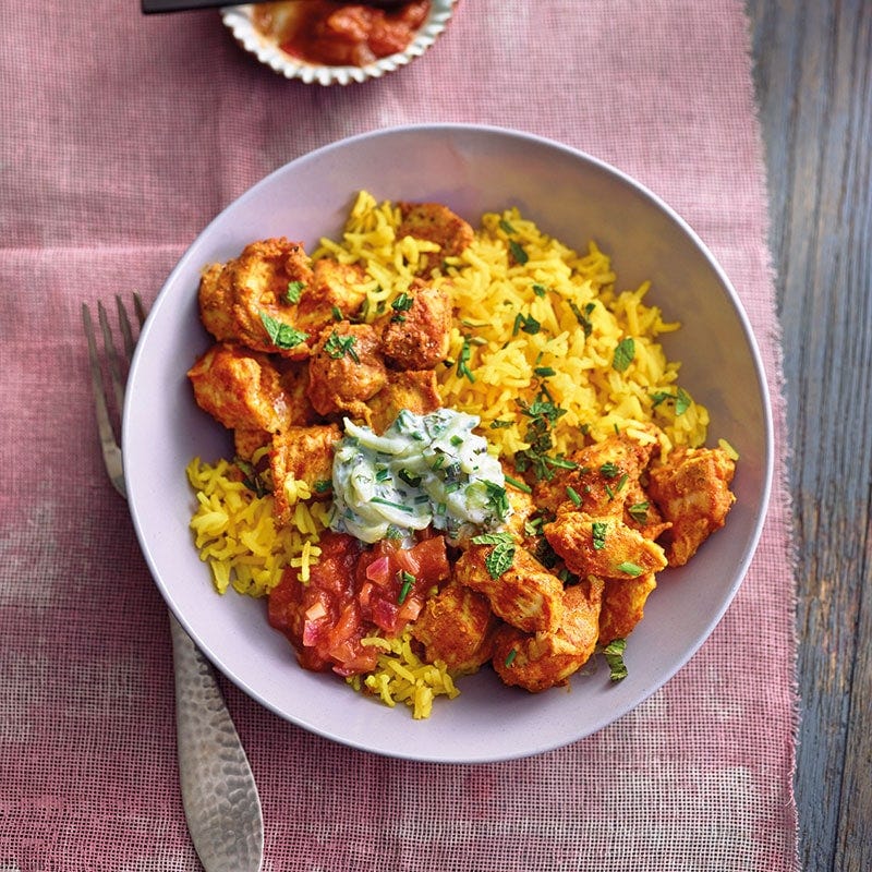 Tandoori chicken with tomato relish
