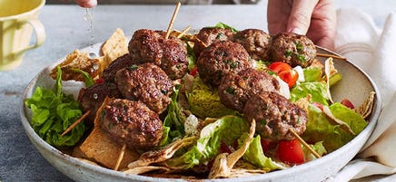 Lamb koftas with salad