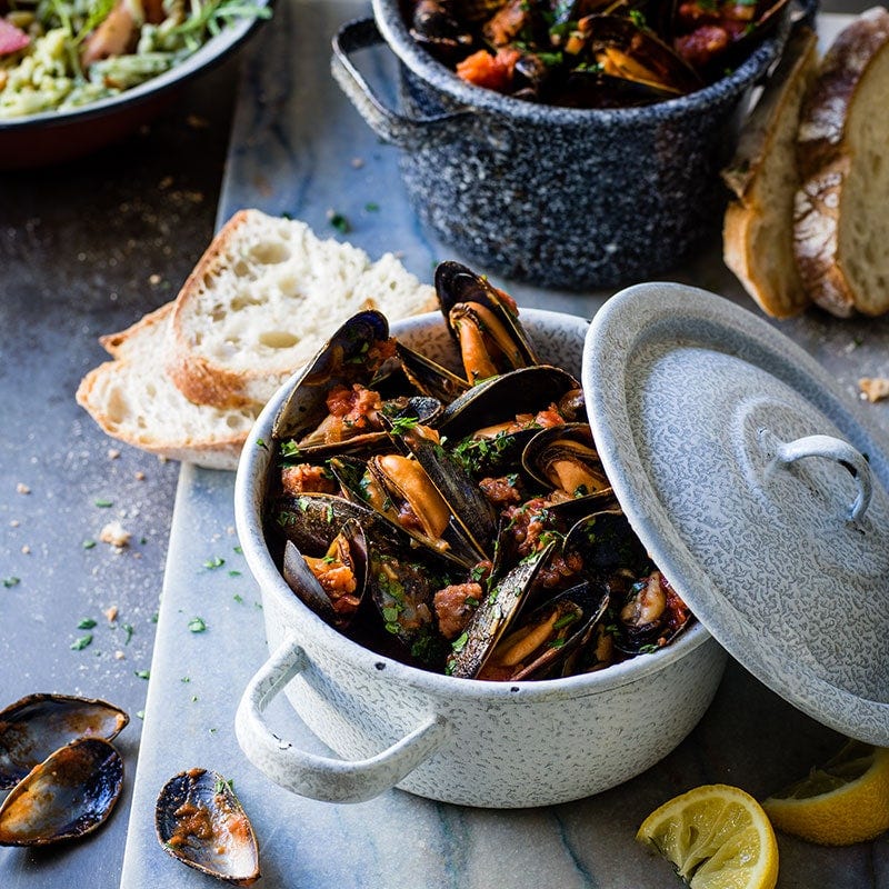 Spanish-style mussels