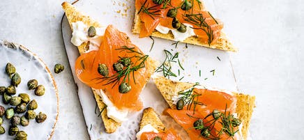 Smoked salmon canapés