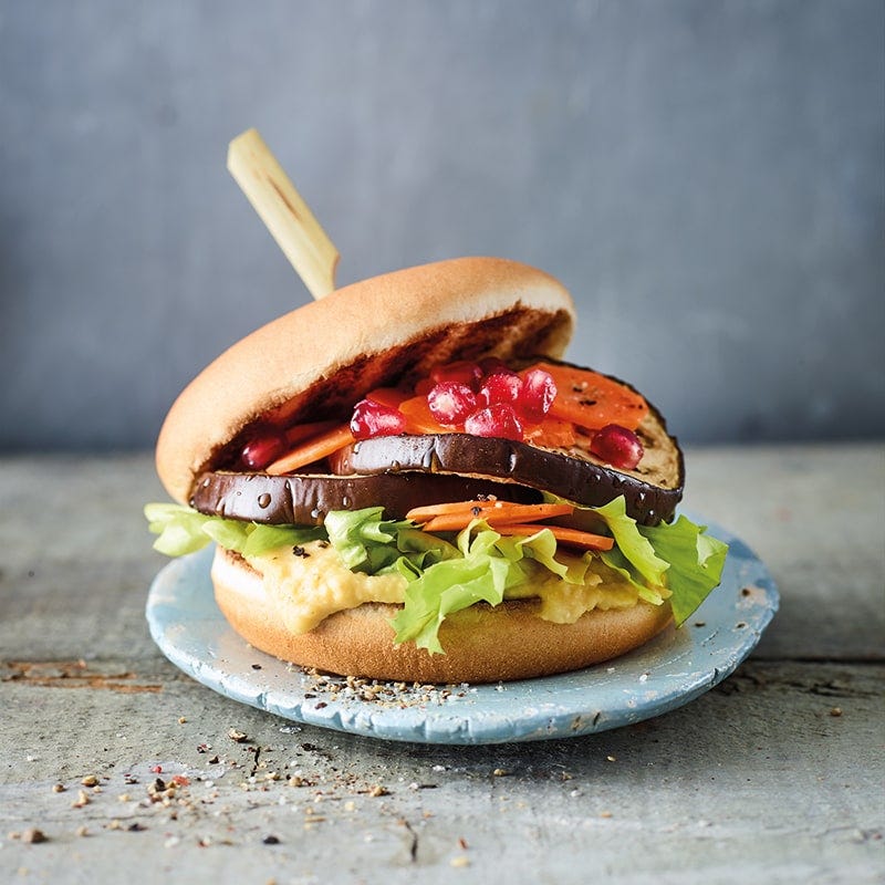 Eggplant-burger-with-hummus