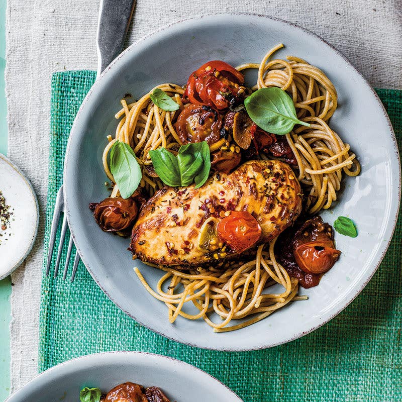 Balsamico-Hähnchen mit Rösttomaten