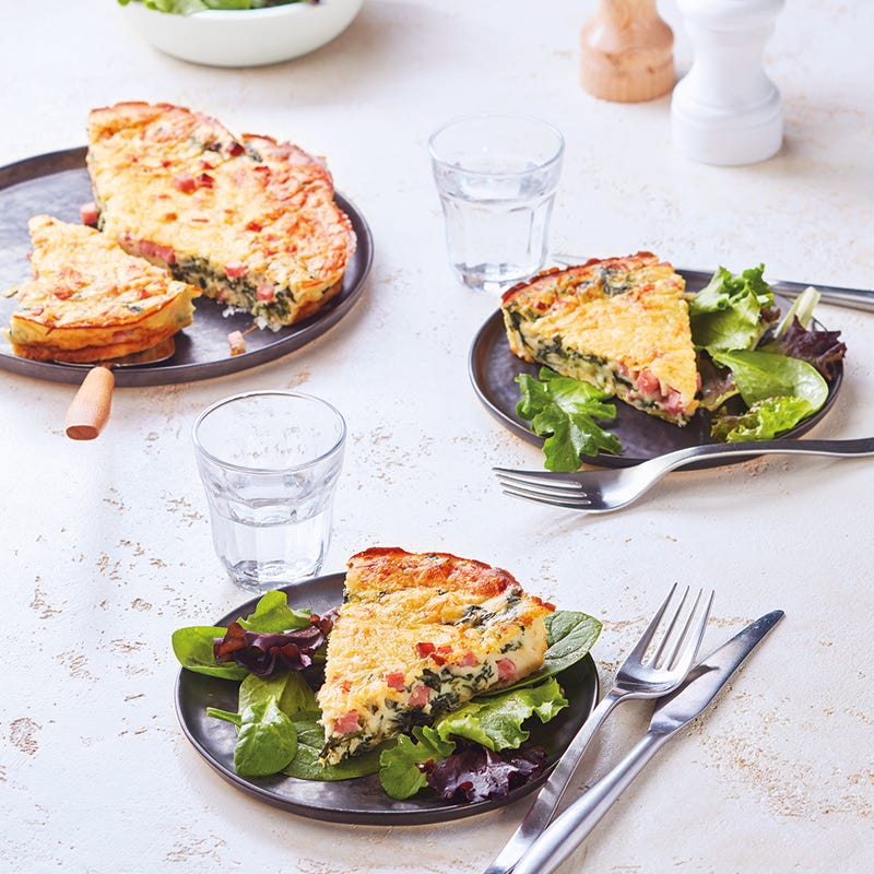 Foto van Quiche zonder deeg met ham en spinazie door WW