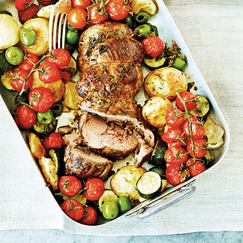 Geschmorter Lammbraten mit Zucchini