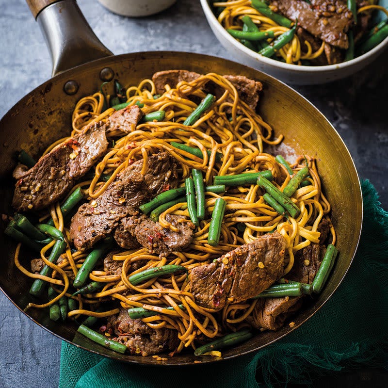 Teriyaki-Rindsfleisch-Pfanne mit Ingwer