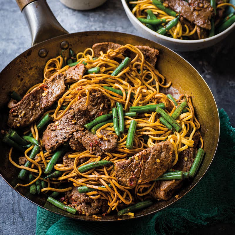 Teriyaki-Rindsfleisch-Pfanne mit Ingwer