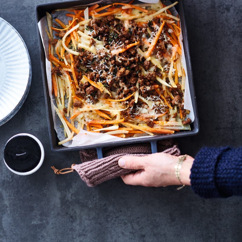 Photo de Filet américain et frites de légumes gratinées prise par WW