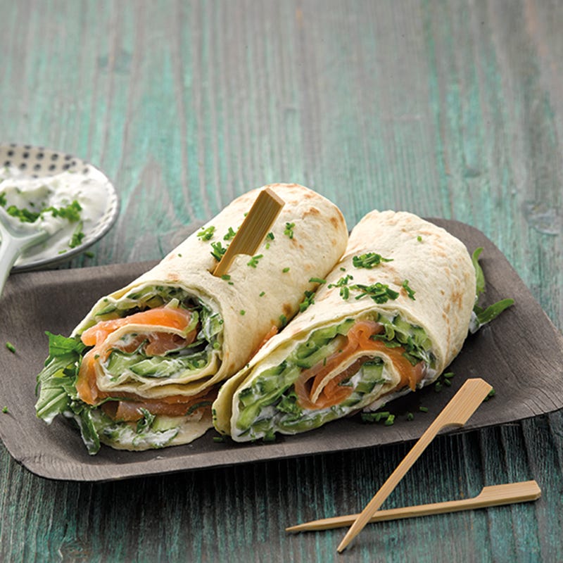 Foto van Zalmwrap met skyrcrème door WW