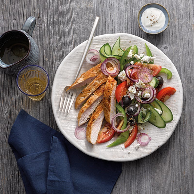 Foto van Griekse salade met kalkoenfilet door WW
