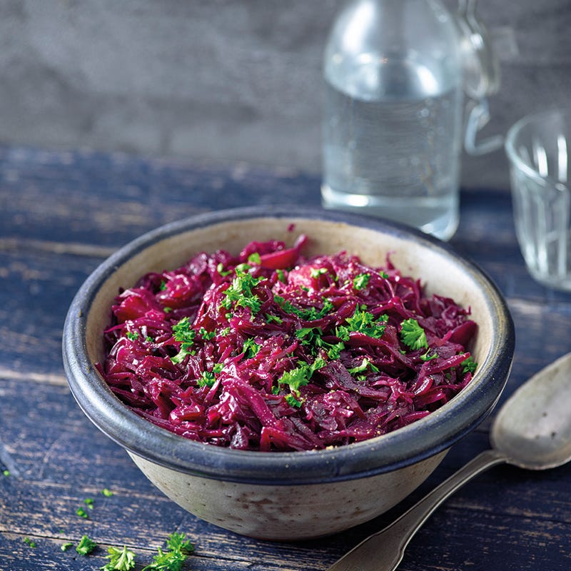 Foto van Rodekool met appel door WW