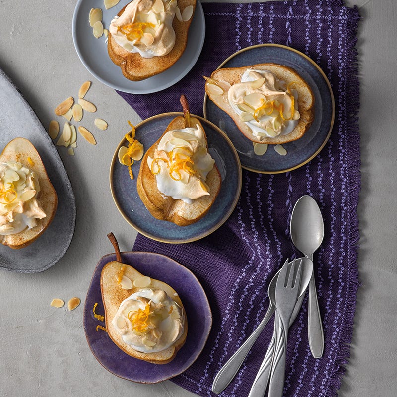 Foto van Gevulde peren met meringue door WW