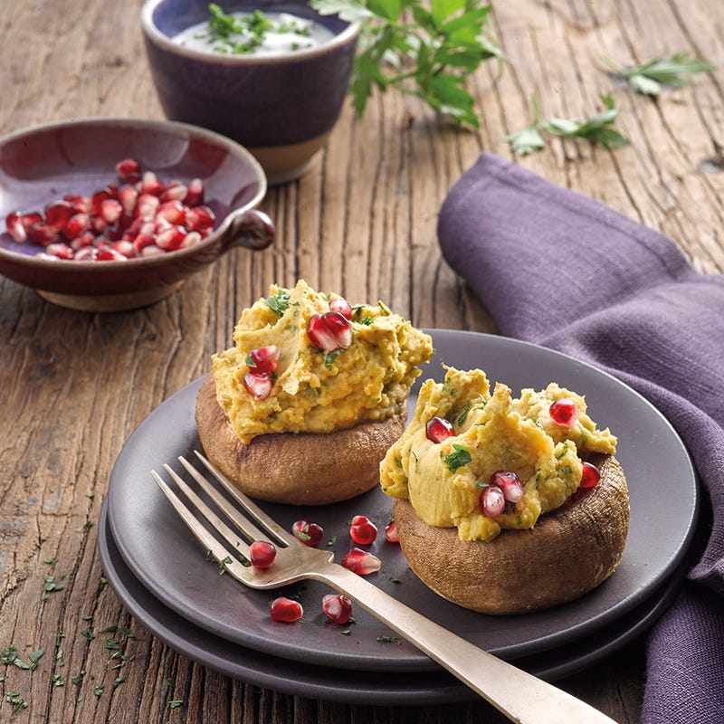 Foto van Champignons met kikkererwtenvulling uit de oven door WW