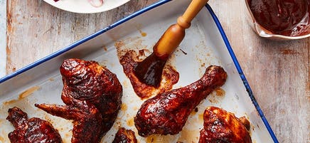 Sticky barbecued chicken