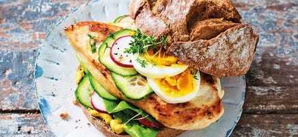 Chicken and egg burgers