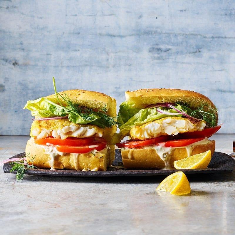 Crispy fish burgers