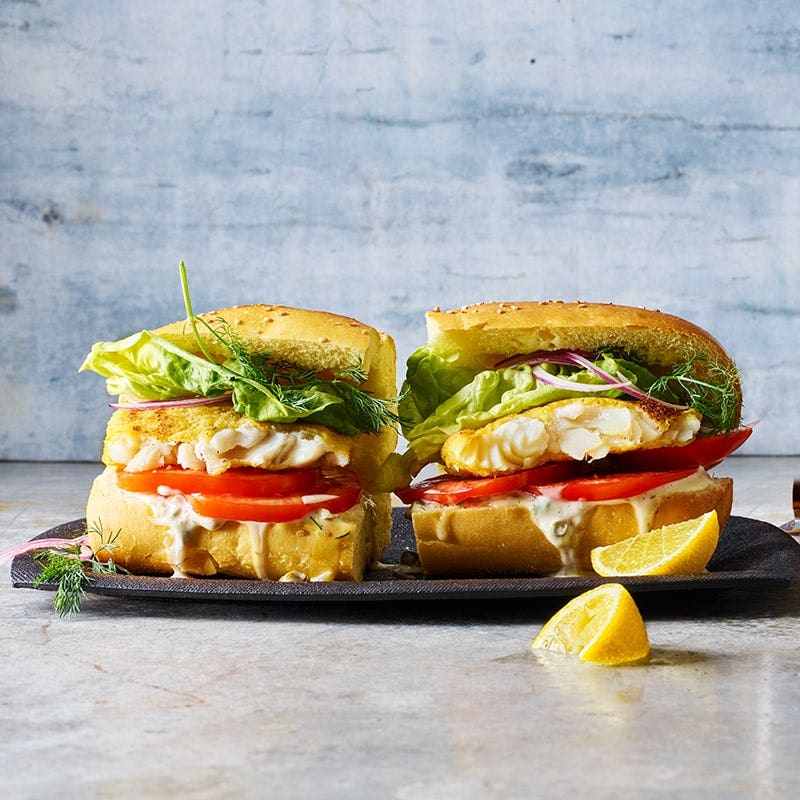 Crispy fish burgers