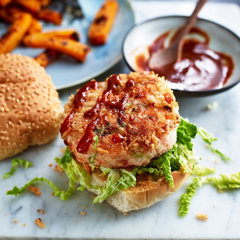 Prawn katsu burgers