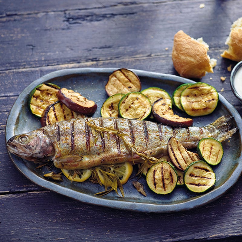 Foto van Gegrilde forel met groenten door WW