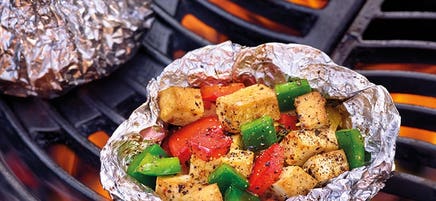 Spicy tofu parcels