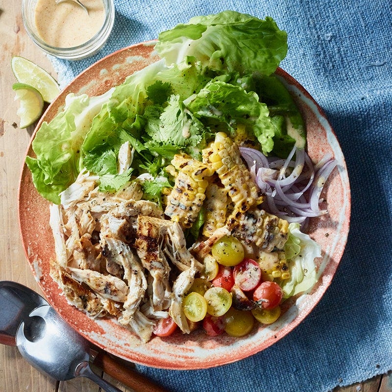 Chicken salad with yoghurt and lime dressing