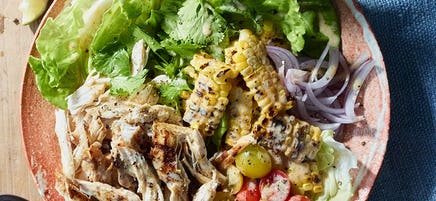 Chicken salad with yoghurt and lime dressing