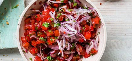 Tomato and red onion salsa