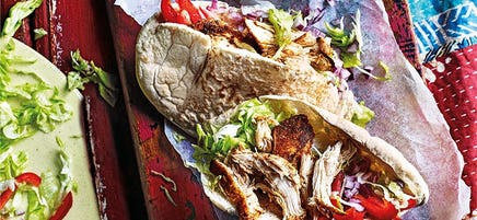Cajun chicken pitas