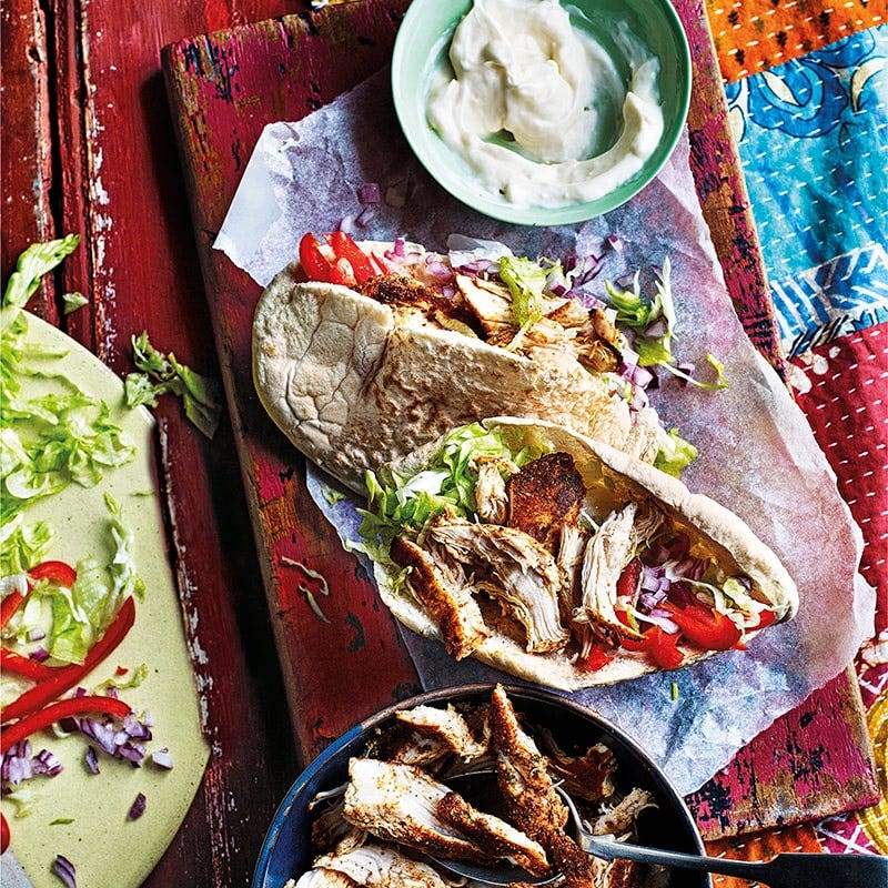 Cajun chicken pitas