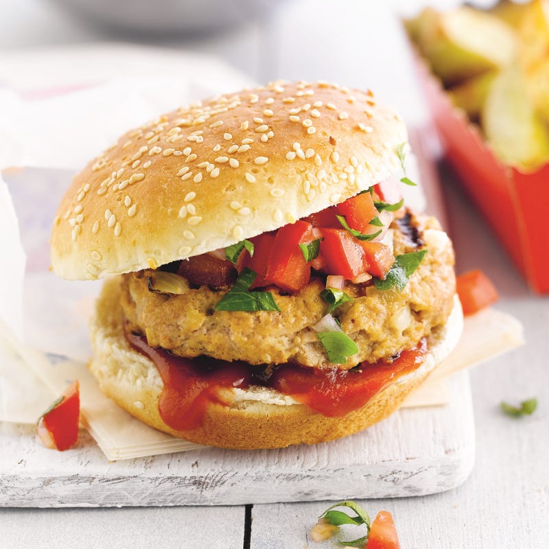 Foto van Hamburger met tomatensalsa door WW