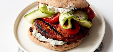 Greek-inspired veggie burger