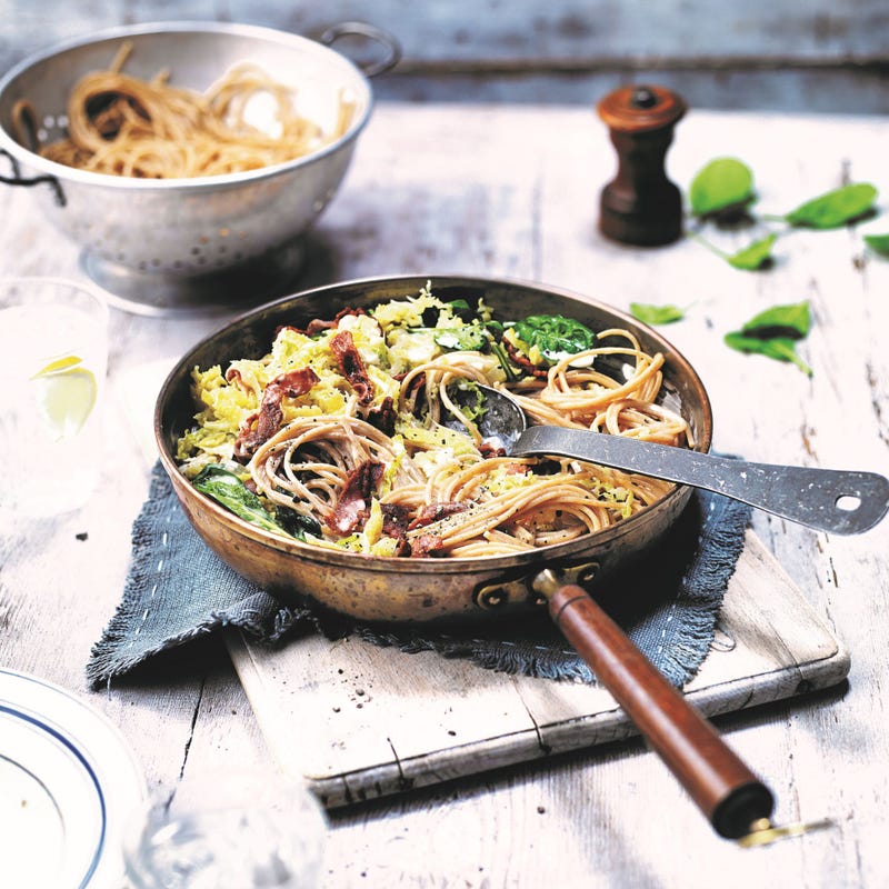 Photo de/du Pâtes au bacon et chou par WW