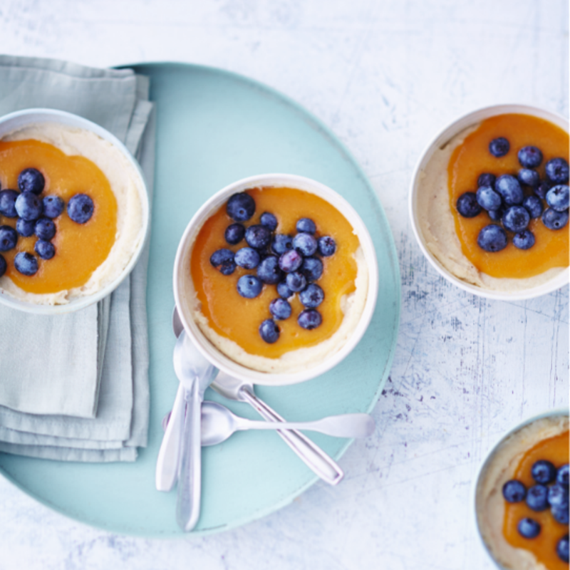 Foto van Bananengriesmeelpap met blauwe bessen door WW