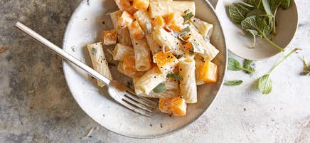 Pasta with creamy butternut squash & sage