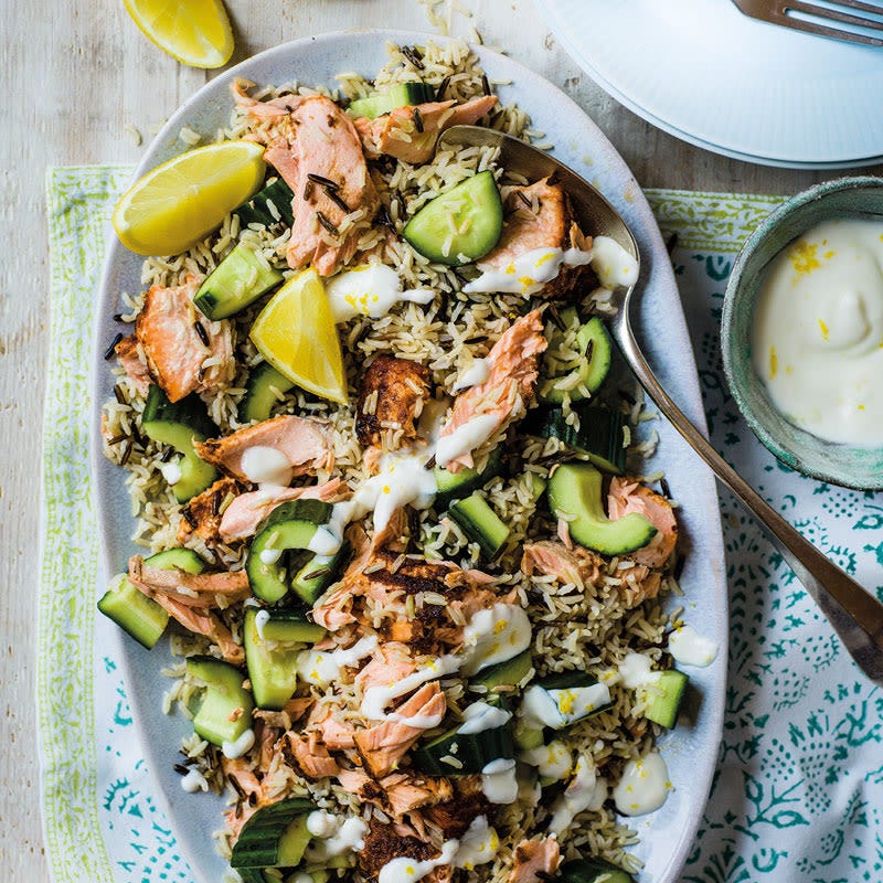 Würziger Lachs-Reis-Salat
