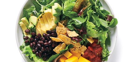 Southwest salad with fresh mango